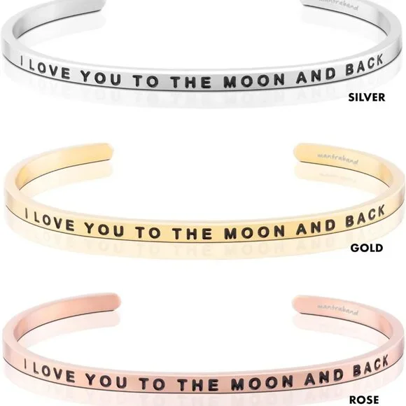Bracelets - Inspirational Engraved Adjustable Mantra Band Cuff Bracelet - Gold c